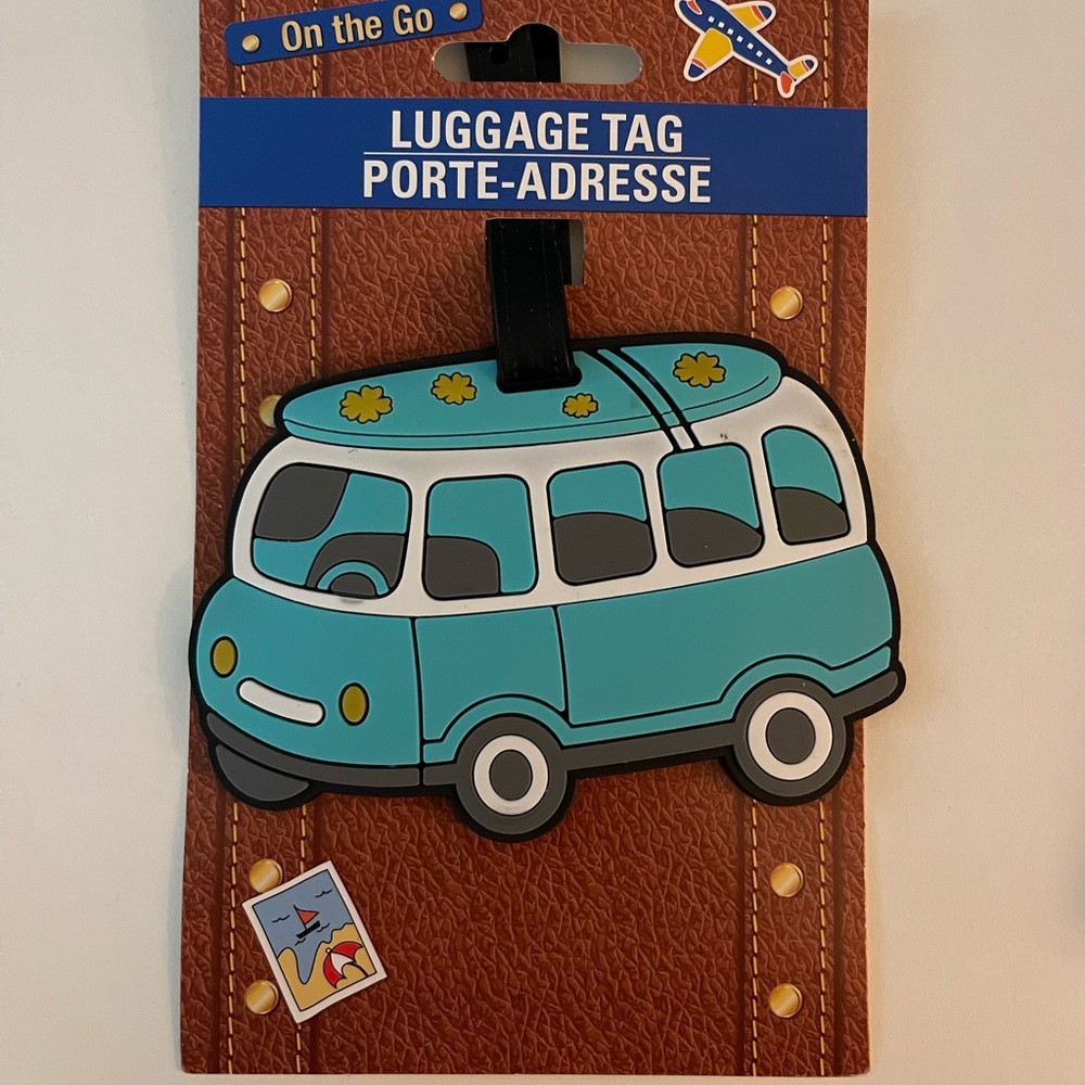 Brand New ADORABLE blue bus luggage tag
